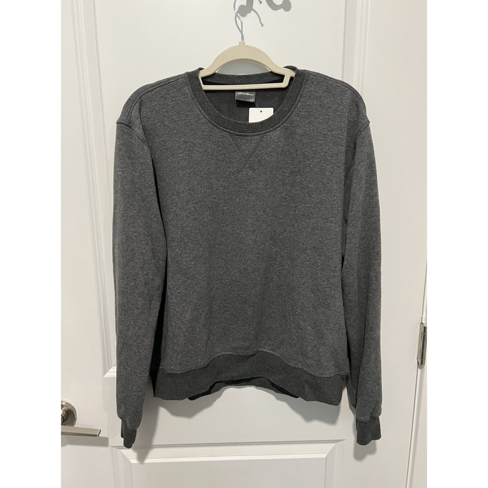 Eddie Bauer‎ Gray Crewneck Sweatshirt Men's Large Fleece Lined